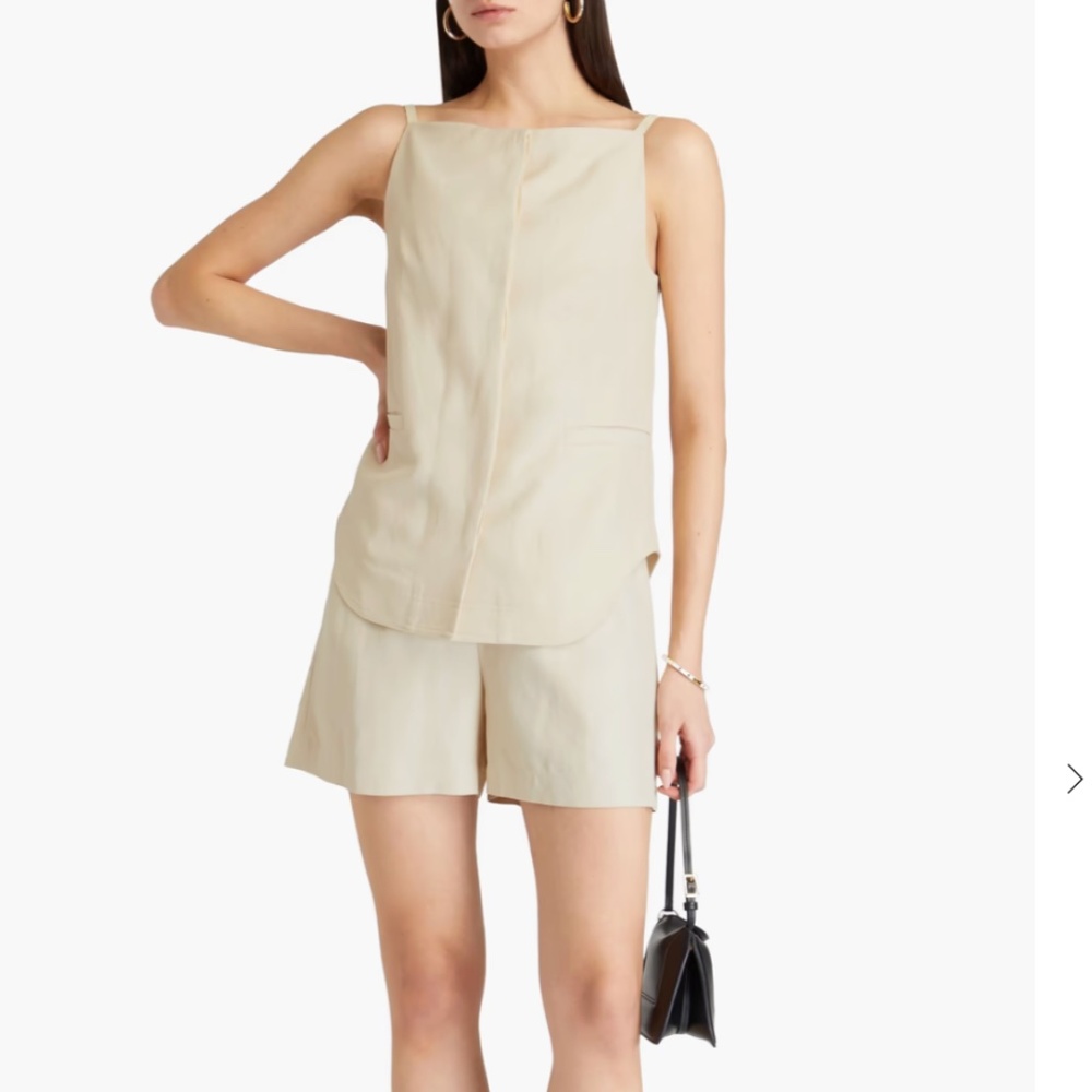 LouLou Studio Mihant Twill top in Cream